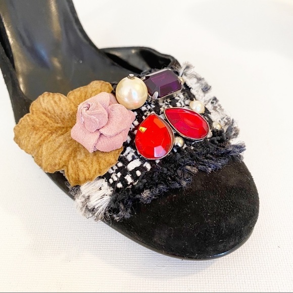 Luichiny Suede Embellished D’Orsay Black Pump - 7 - Picture 8 of 11
